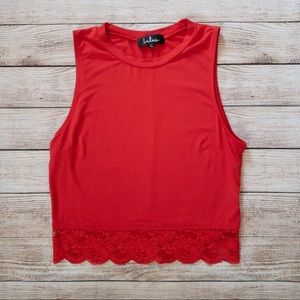 Lulus crop top, red Women size: XL